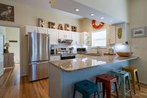 Fridge, microwave, oven, stovetop - "Serendipity"~Gulf Views~Heated Pool~Beach Gear & Chairs~Families~Gated Street! (Santa Rosa Beach)