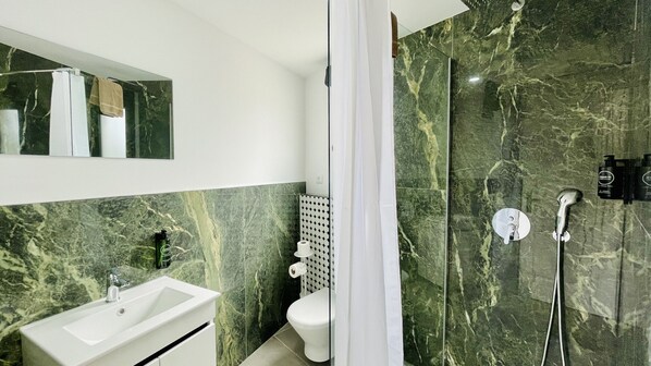 Shower, hair dryer