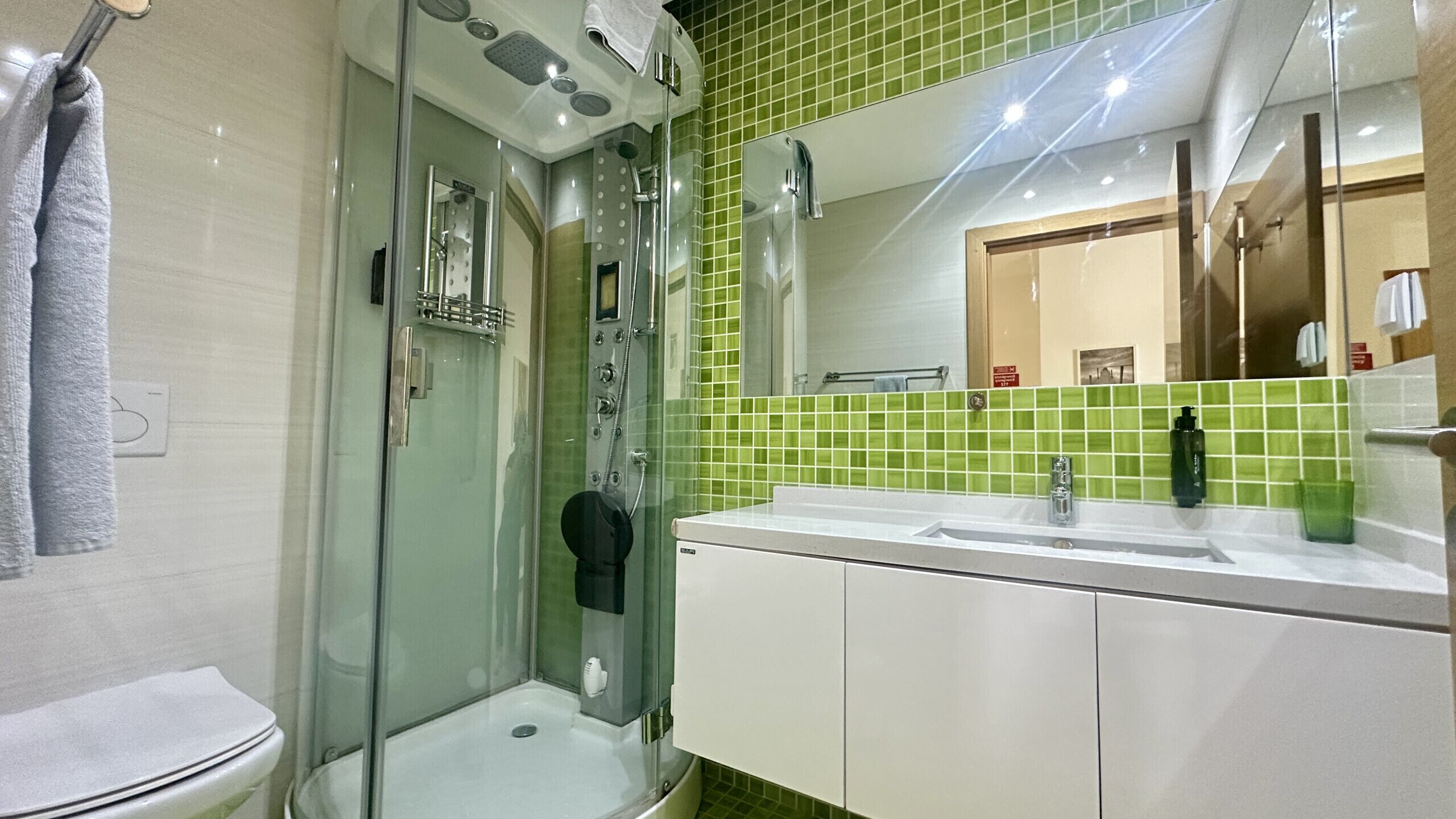 Shower, hair dryer
