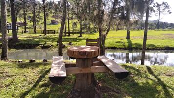 Outdoor banquet area