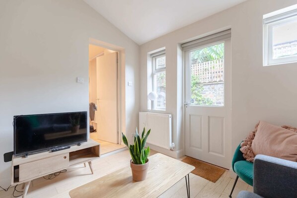 Basic Apartment, Multiple Beds | Living area | TV - Chic 2 Bedroom Flat W/private Patio - Elephant & Castle! (London)