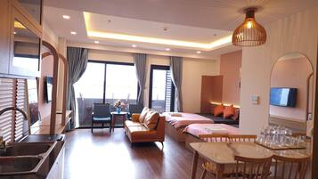 Premium bedding, memory-foam beds, individually decorated