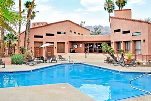 Pool - Mountain view stay with fireplace, resort-style amenities, central AC, & W/D (Tucson)