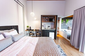 Xalet Deluxe, 1 llit de matrimoni | 1 dormitori, decoració individual, escriptori i wifi gratuïta 