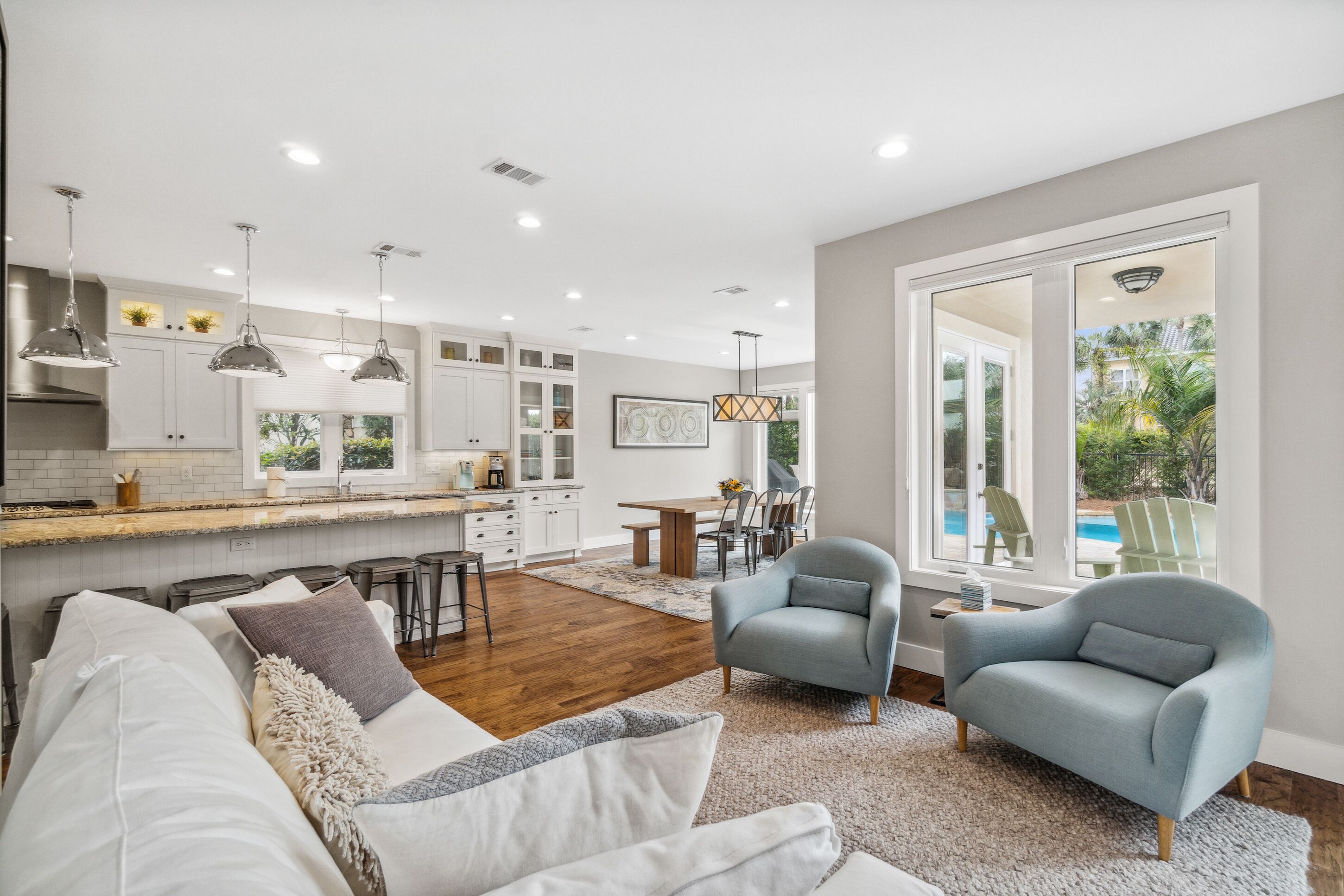 75-inch Smart TV with digital channels, fireplace, Netflix