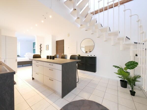 4 bedrooms, iron/ironing board, free WiFi, bed sheets - 110m², Dachterrasse, Zentral (Paderborn)