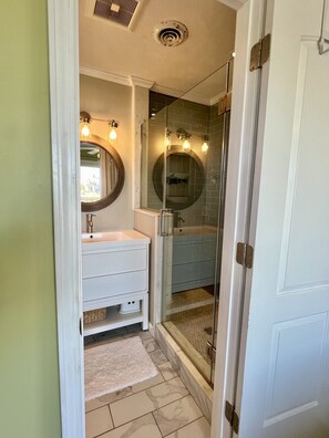 Shower, hair dryer