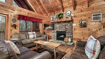 Smart TV, fireplace, video games, books