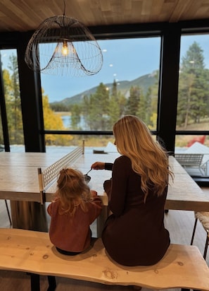 Dining - 
Luxury Lakefront Container Home - Sauna, Fishing, Kayaks & Mountain Views (Black Hawk)