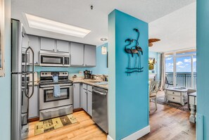 Fridge, microwave, oven, stovetop - Oceanfront 2BR Near Boardwalk • Pools • Great View (Myrtle Beach)