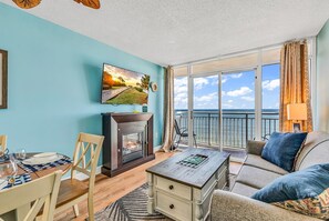 Smart TV, fireplace - Oceanfront 2BR Near Boardwalk • Pools • Great View (Myrtle Beach)
