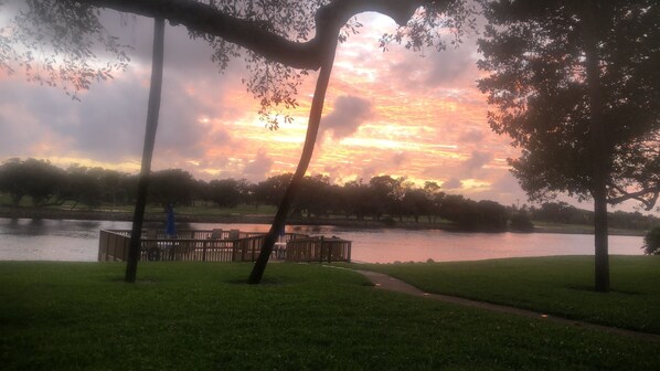 Property grounds - Uniquely decorated quiet condo 8 minutes from beach. 3 month rental. (North Palm Beach)