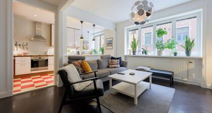 Vibrant neighbourhood in the heart of popular Södermalm. Safe and central street