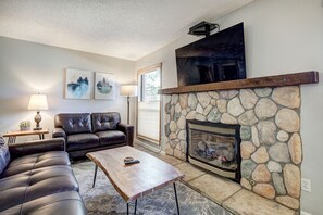Premium Condo | Living area | Fireplace - Base 9 B101 (Breckenridge)