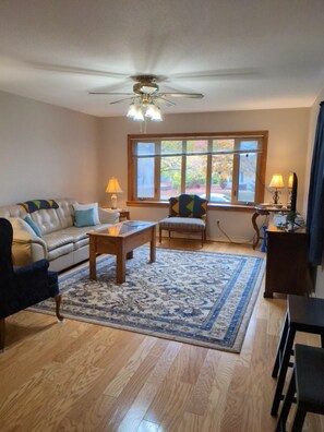 Smart TV, DVD player, books