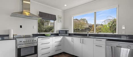 Microwave, oven, stovetop, dishwasher