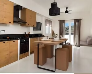 Fridge, oven, stovetop, dishwasher