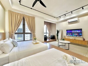 Comfort Studio, 2 Queen Beds, Sea View | Iron/ironing board, free WiFi, bed sheets - Bali Residences Sea View Suites Melaka (Malacca City)