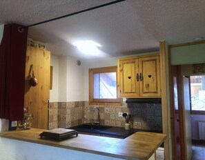 Fridge, oven, dishwasher, cookware/dishes/utensils