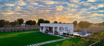 Serene environment with lush green garden.
Pollution free environment