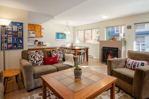 TV, fireplace, stereo - 2BR | Valhalla | Whistler Village | Complex Hot Tub | Gas Fireplace | Parking | Gondola Shuttle (Whistler)