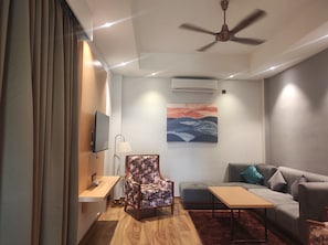 Suite | Living area | 28-inch LCD TV with cable channels