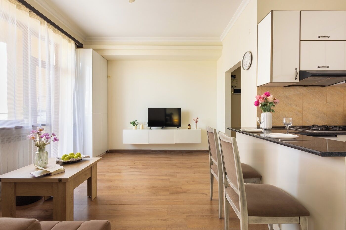 Economy-Apartment | Wohnbereich | Fernseher