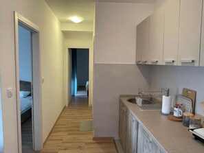 Family Apartment | Private kitchen | Mini-fridge, stovetop, electric kettle, toaster