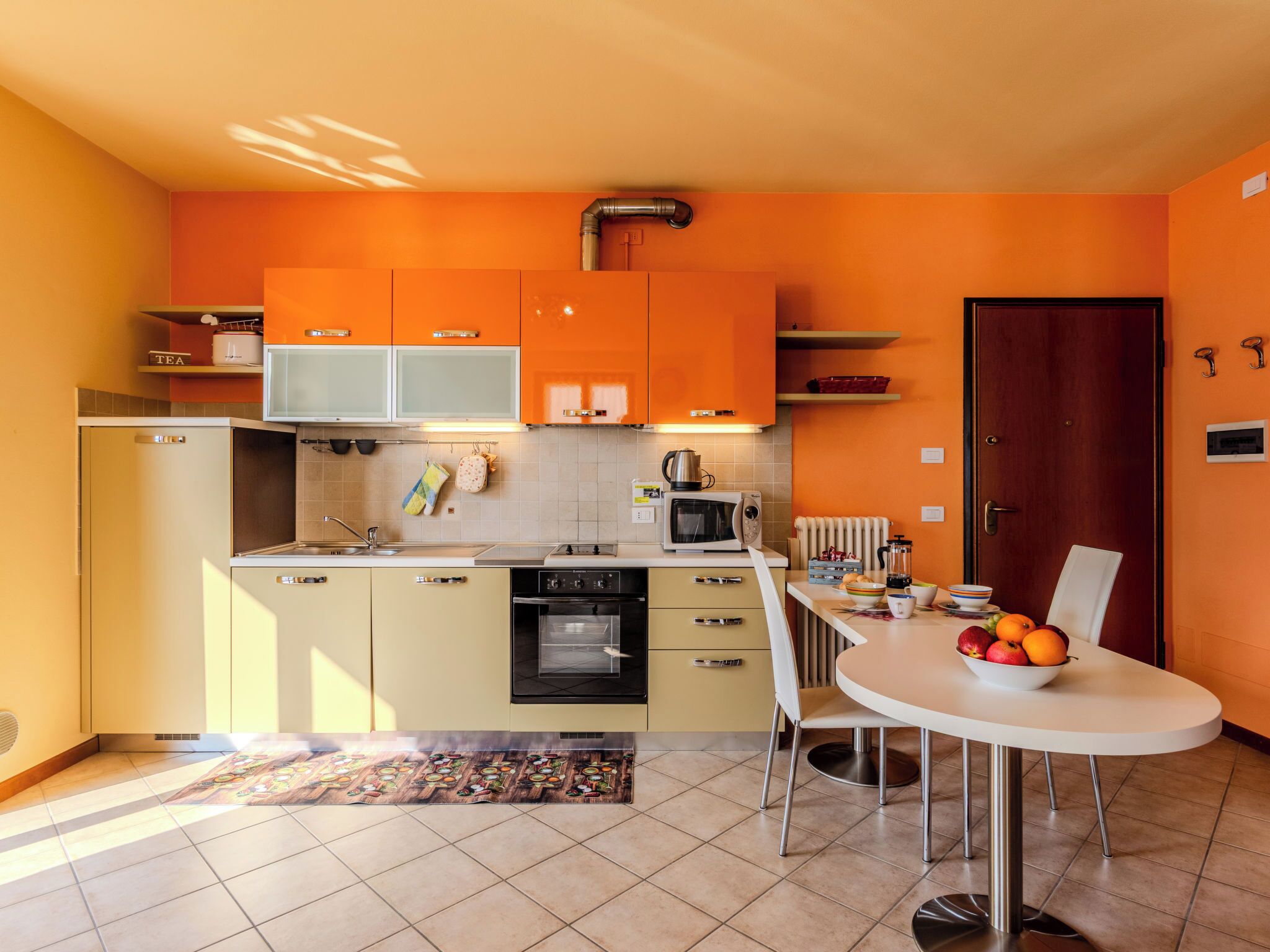 Fridge, microwave, oven, toaster