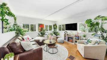 Smart-TV, Kamin, Arbeitsbereiche