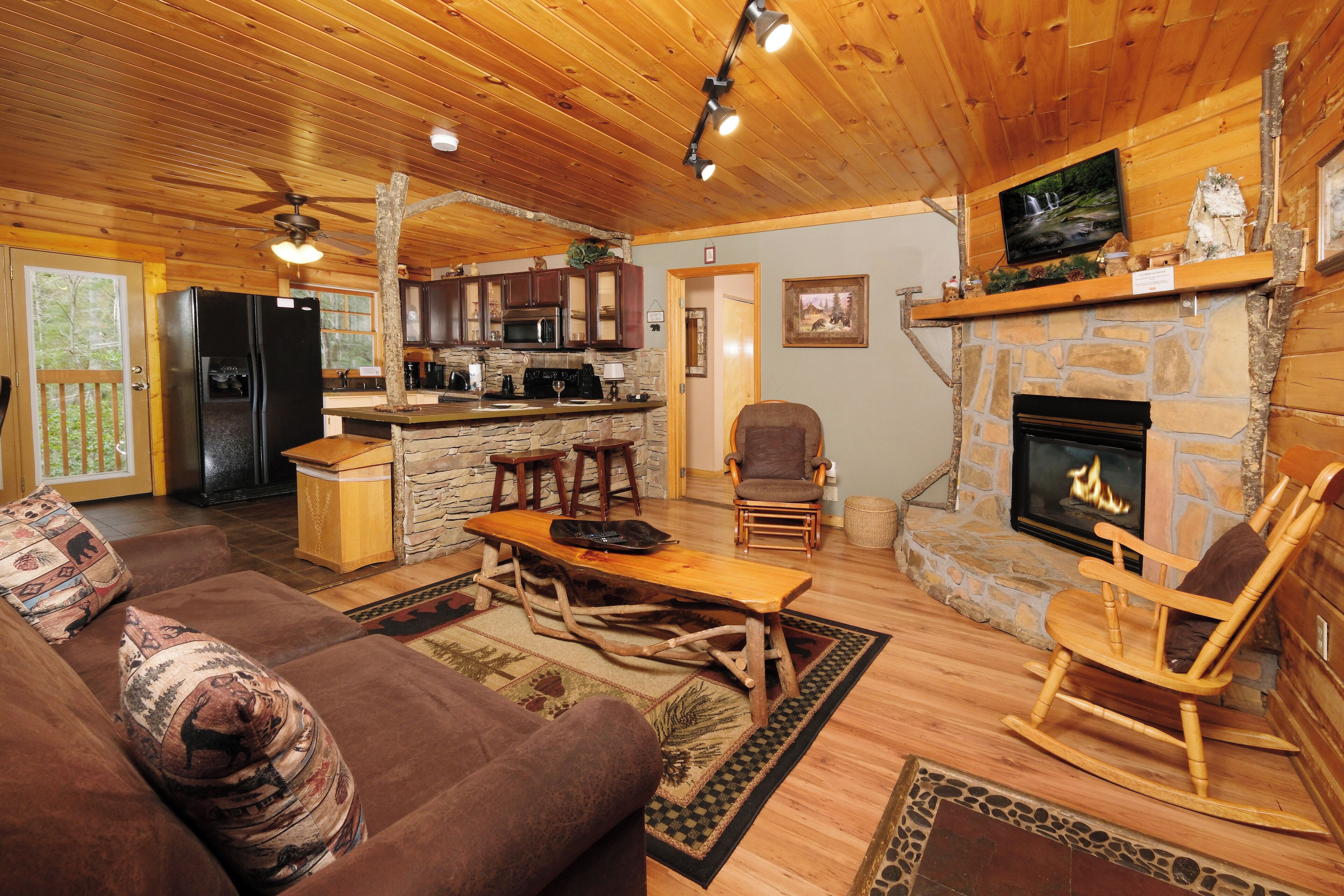 Smart TV, fireplace, video games, foosball