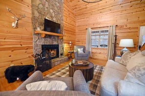 Fernseher, Kamin, Videospiele, Arbeitsbereiche