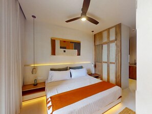 Desk, free WiFi, bed sheets