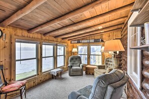House (3 Bedrooms) | Interior - Lakefront 1930s Log Cabin w/ Dock & Fire Pit! (Rice Lake)