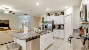 Microwave, oven, stovetop, dishwasher