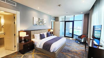 Grand Suite, City View | Premium bedding, pillowtop beds, minibar, in-room safe