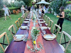 Outdoor banquet area