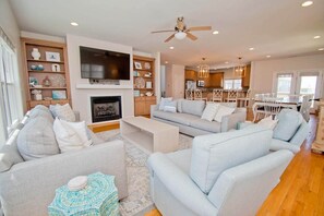 TV connectée, cheminée, baby-foot