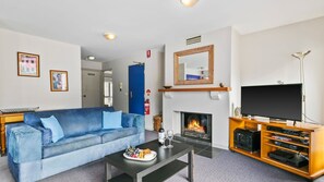 TV, fireplace, stereo