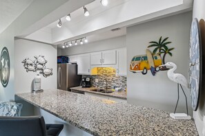 Condo, 1 Bedroom, Pool Access | Private kitchen | Full-size fridge, microwave, oven, stovetop - Endless Summer By Book That Condo (Panama City Beach)