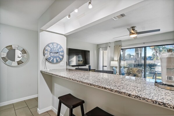 Condo, 1 Bedroom, Pool Access | Private kitchen | Full-size fridge, microwave, oven, stovetop - Endless Summer By Book That Condo (Panama City Beach)