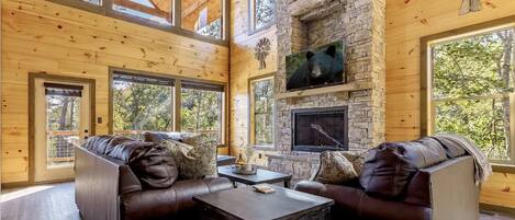 TV connectée, cheminée, baby-foot