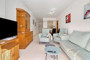 TV - Apartment "Brisas C1" with Shared Pool & Wi-Fi (Denia)