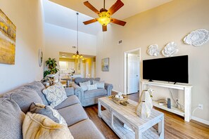 TV - Spacious & sun-filled Gulfside condo with pool, balcony, AC, & lovely views (Gulf Shores)