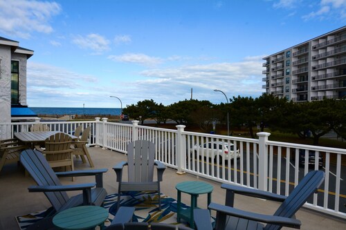 Ocean Block North Rehoboth Beach House Parking Porch with Views