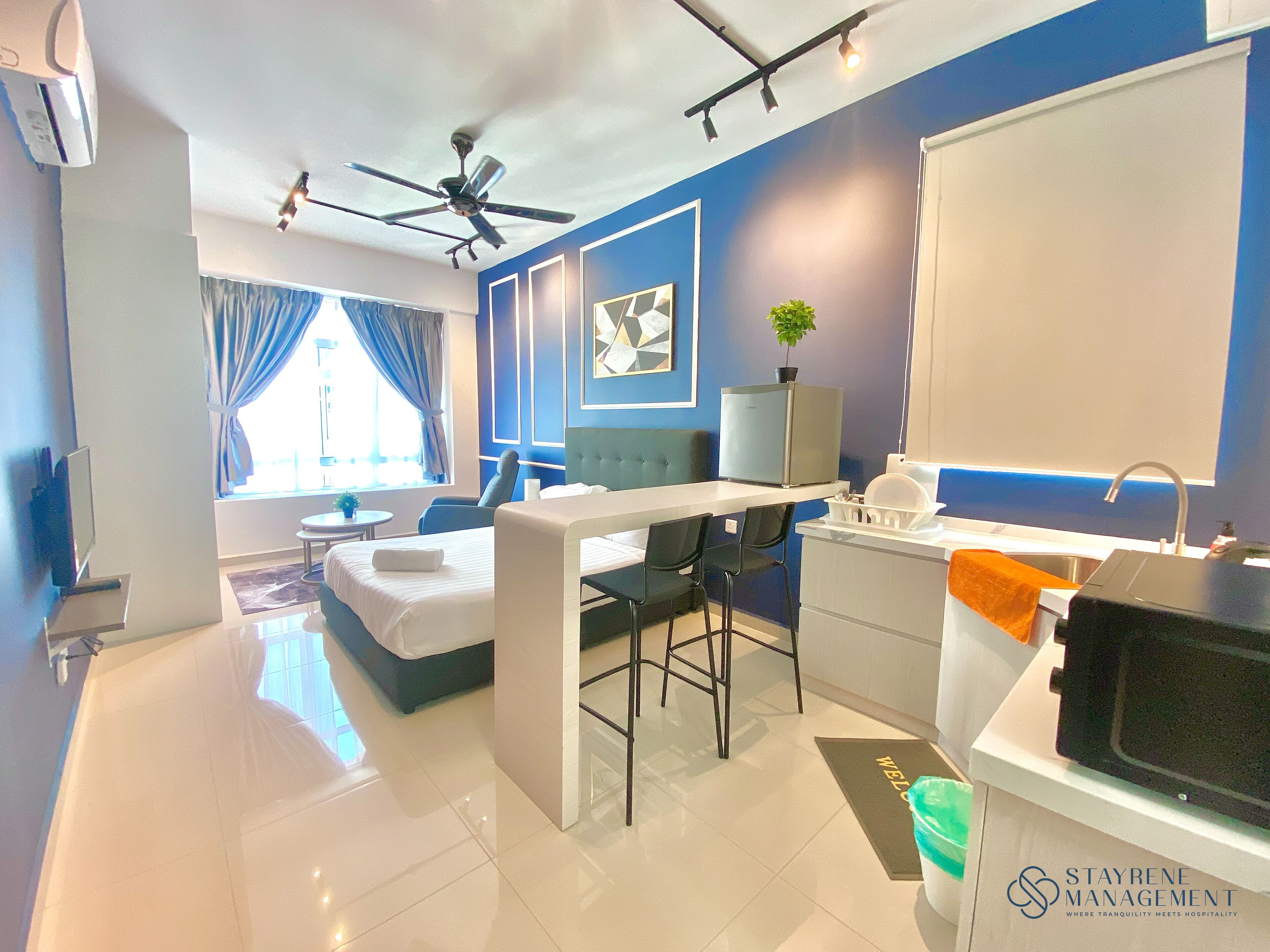 Leilighet – design, 3 soverom, ikke-røyk, byutsikt | Strykejern/-brett, wi-fi (inkludert) og sengetøy