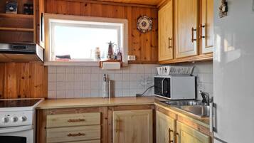 Fridge, oven, stovetop, coffee/tea maker