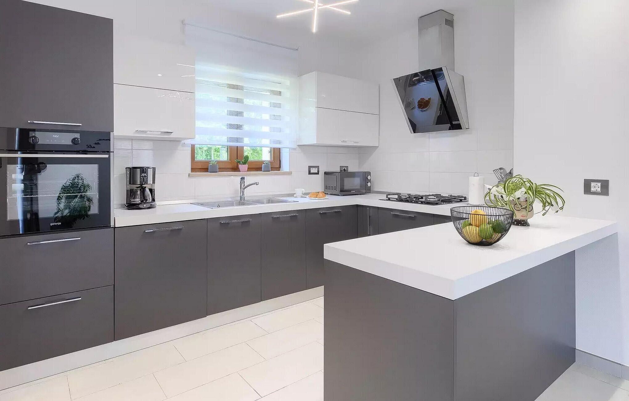 Fridge, oven, dishwasher, coffee/tea maker