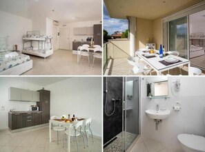 Standard Studio, Terrace, Tower | Private kitchen | Full-sized fridge, microwave, stovetop, dishwasher
