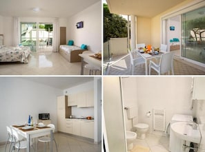 Standard-Studio, Terrasse, Turm | Eigene Küche | Großer Kühlschrank, Mikrowelle, Herdplatte, Geschirrspüler